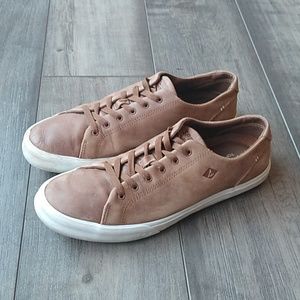 Men's Sperry Brown Leather Shoes Sneakers Size 10